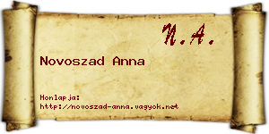 Novoszad Anna névjegykártya